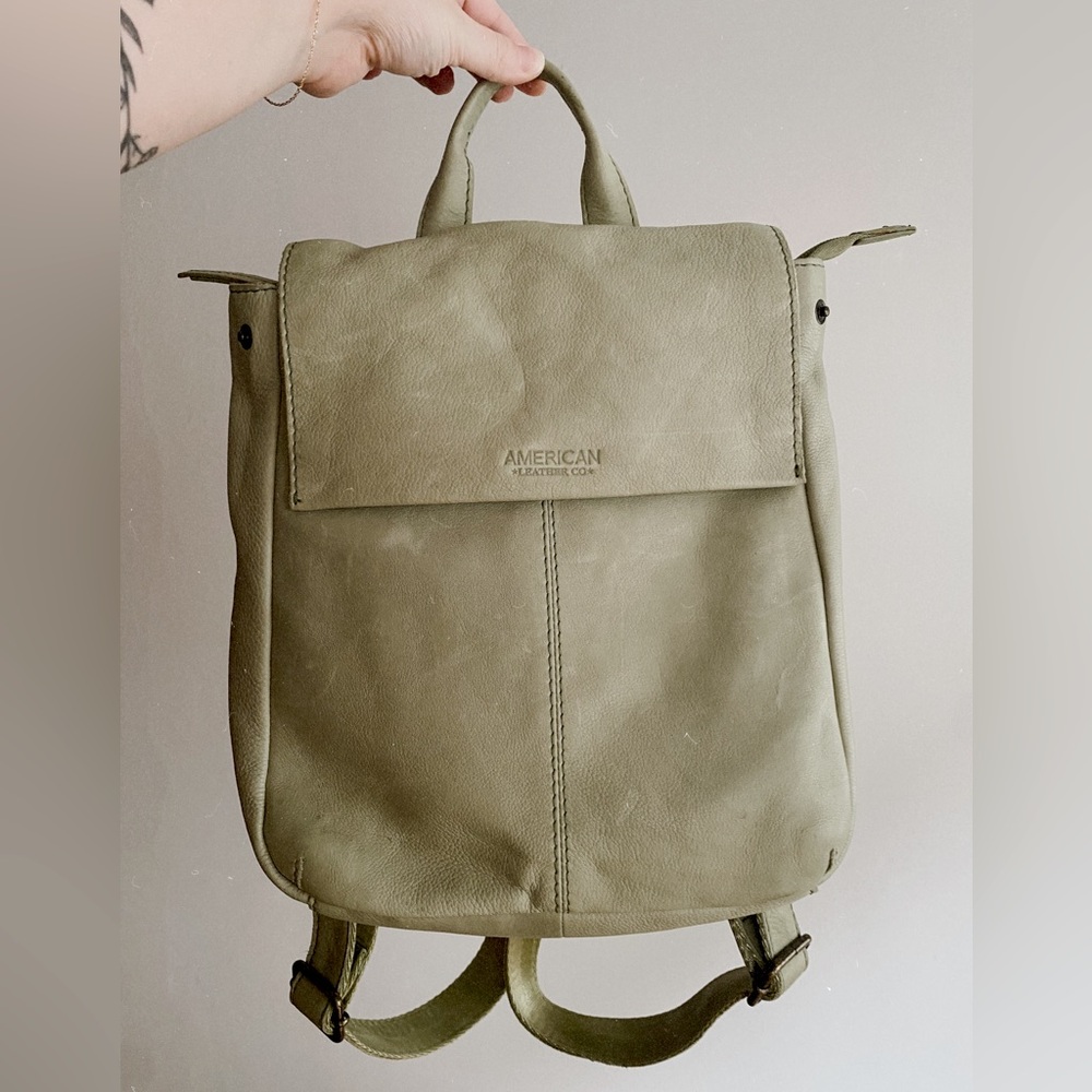 Matcha Green American Leather Backpack